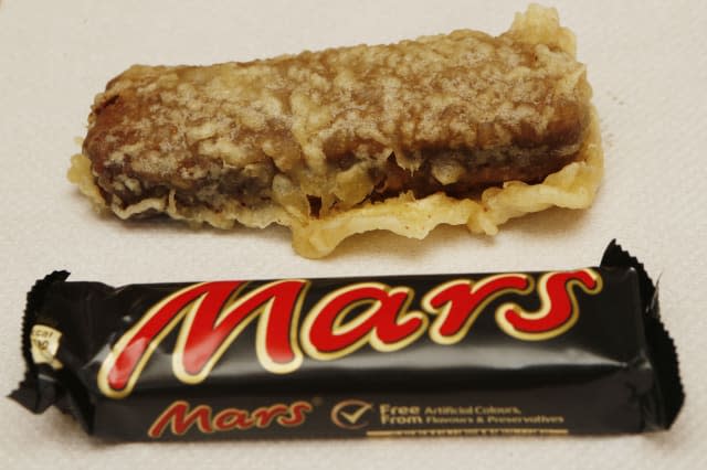 Chip shop asked to remove Mars bar banner