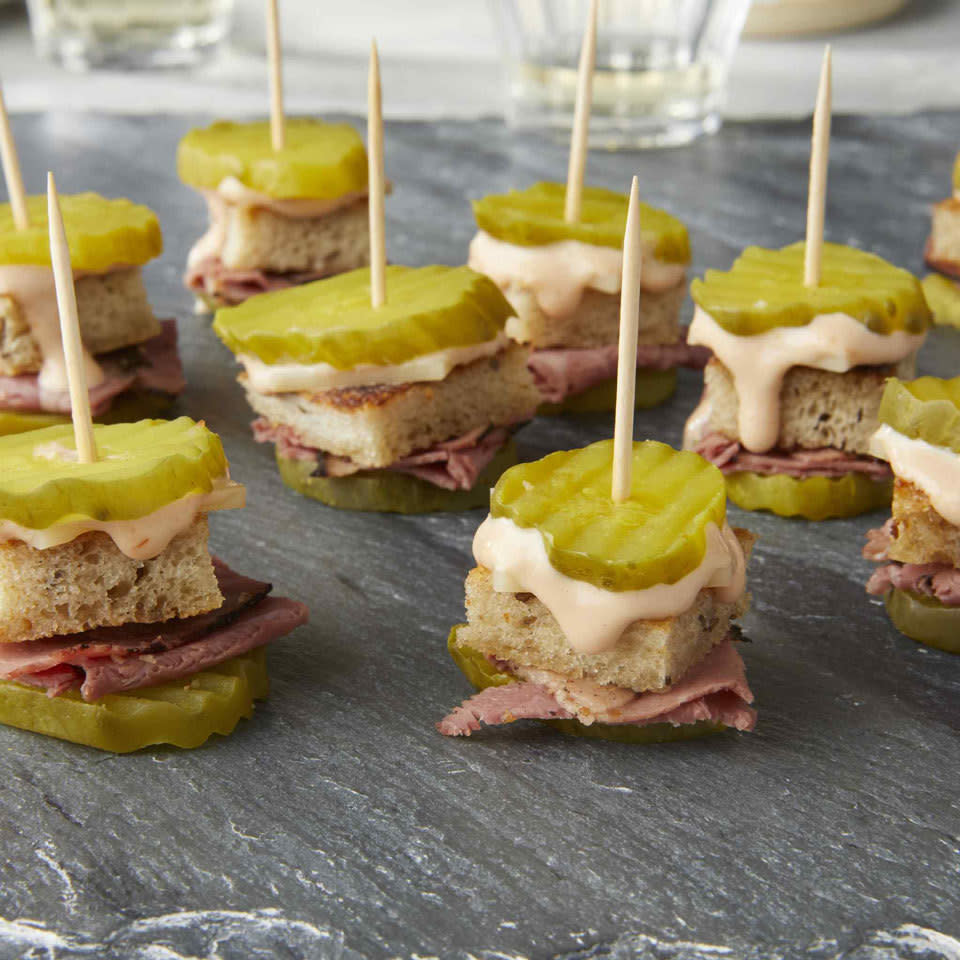 Reuben Pickle Bites