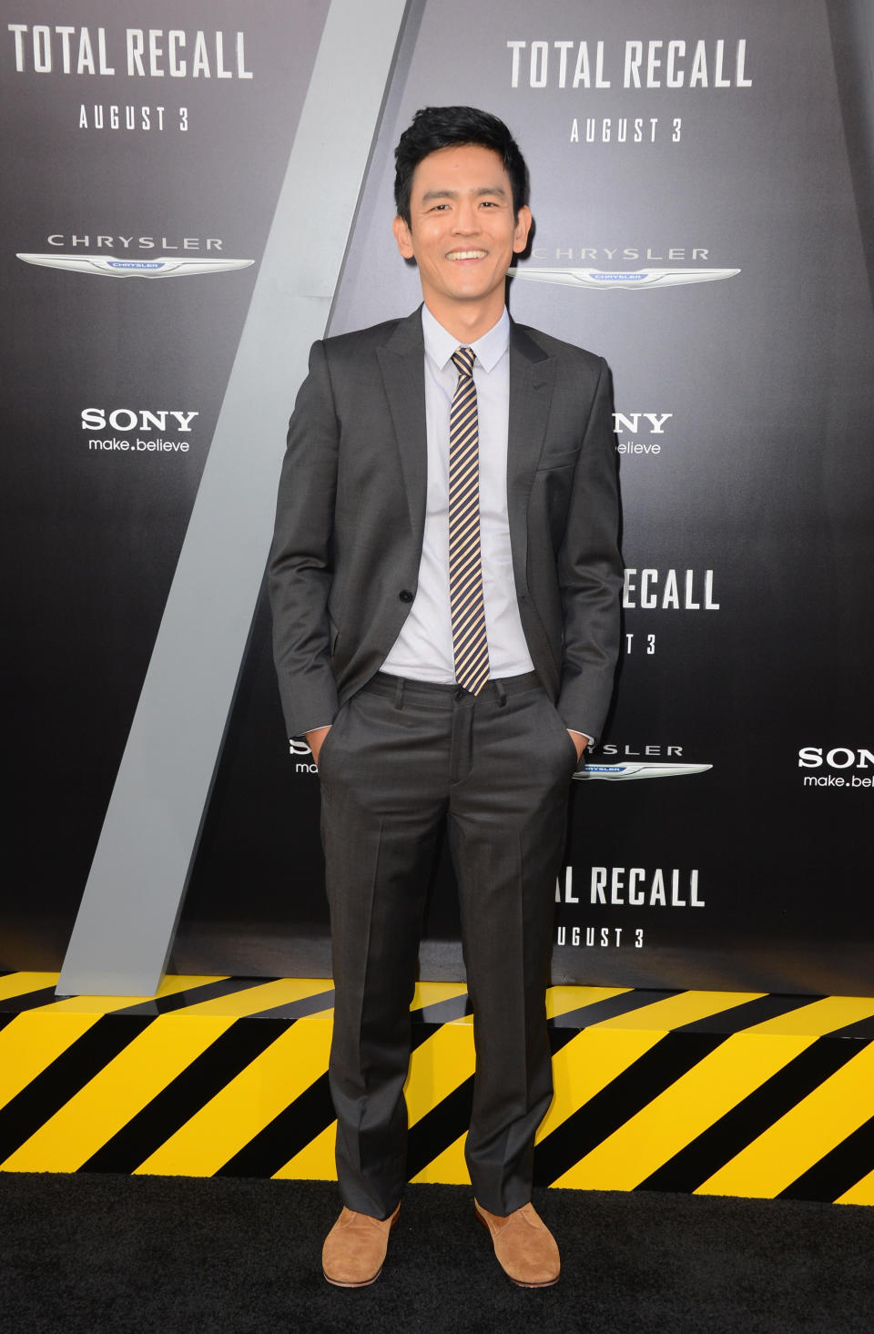 John Cho attends the Los Angeles premiere of "Total Recall" on August 1, 2012.