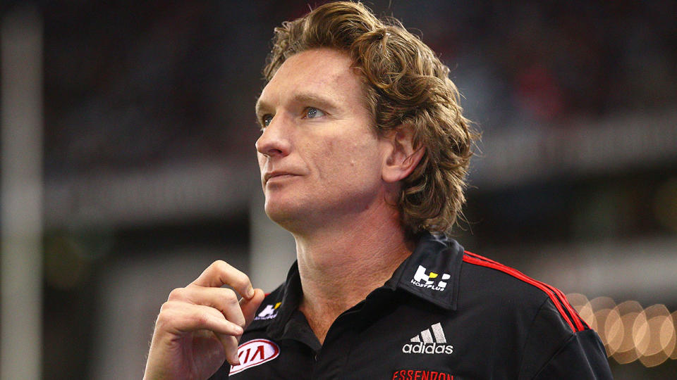 Pictured here, James Hird during his Essendon coaching days.