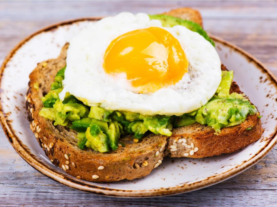 avocado toast with eggs