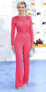 <b>SCARLETT JOHANSSON</b> She definitely has her Black Widow body back. The Avengers star stuns in a rose-colored long-sleeve Zuhair Murad jumpsuit, accessorised with a turquoise clutch, pineapple-printed Sophia Webster heels and statement danglers.