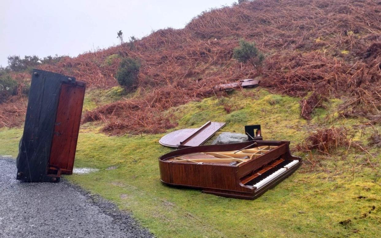 Two pianos recently found dumped near the top of a mountain in the Brecon Beacons National Park - Wales news service