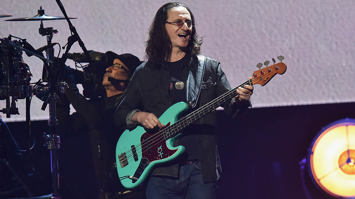  Geddy Lee performs onstage at the 32nd Annual Rock & Roll Hall Of Fame Induction Ceremony at Barclays Center on April 7, 2017. 