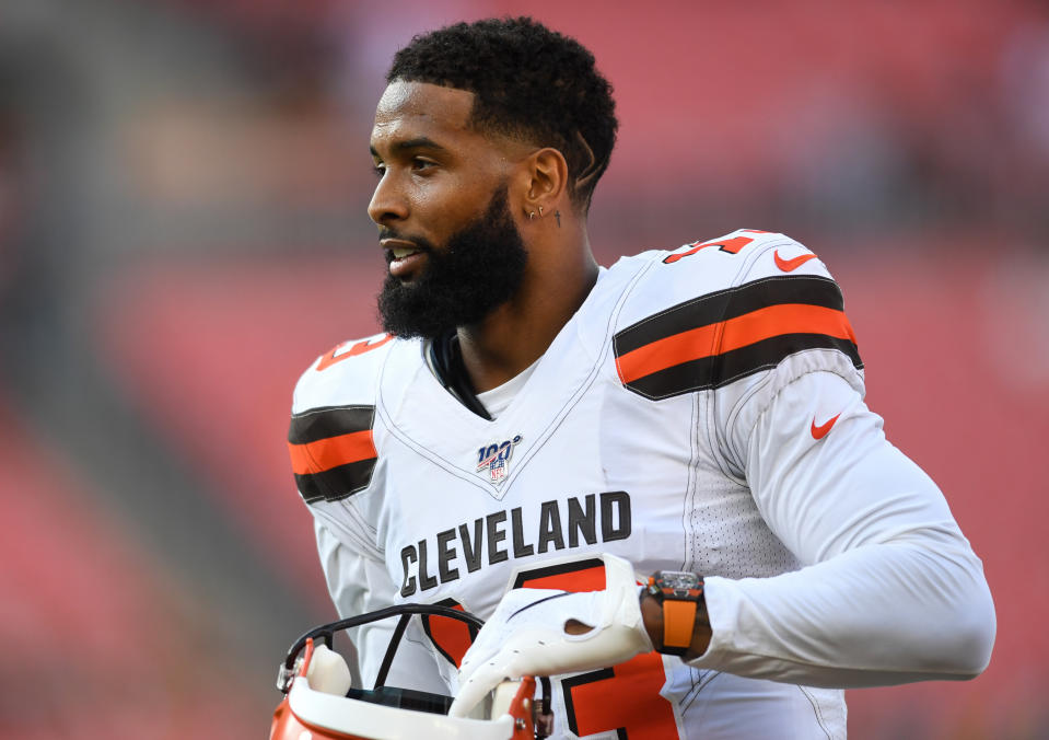 The Browns declined to elaborate on a reported "hip injury" that sidelined Odell Beckham Jr. Wednesday. (Getty)
