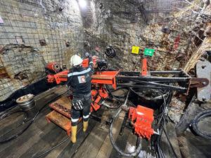 Photo of the Underground Drill Chamber and Rig