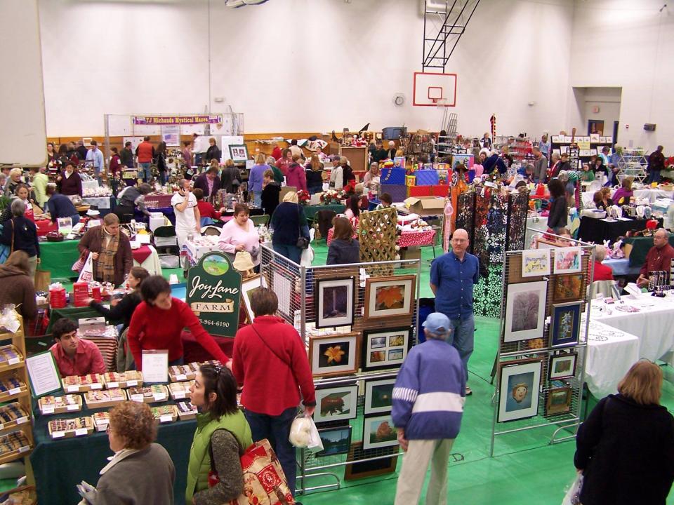 Craft shows are popular holiday events in December.