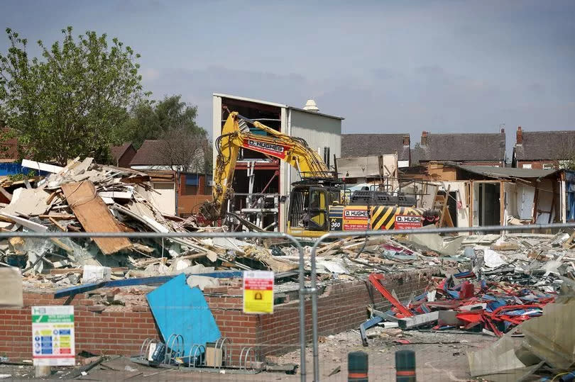 Demolition work at Stepping Hill Hospital