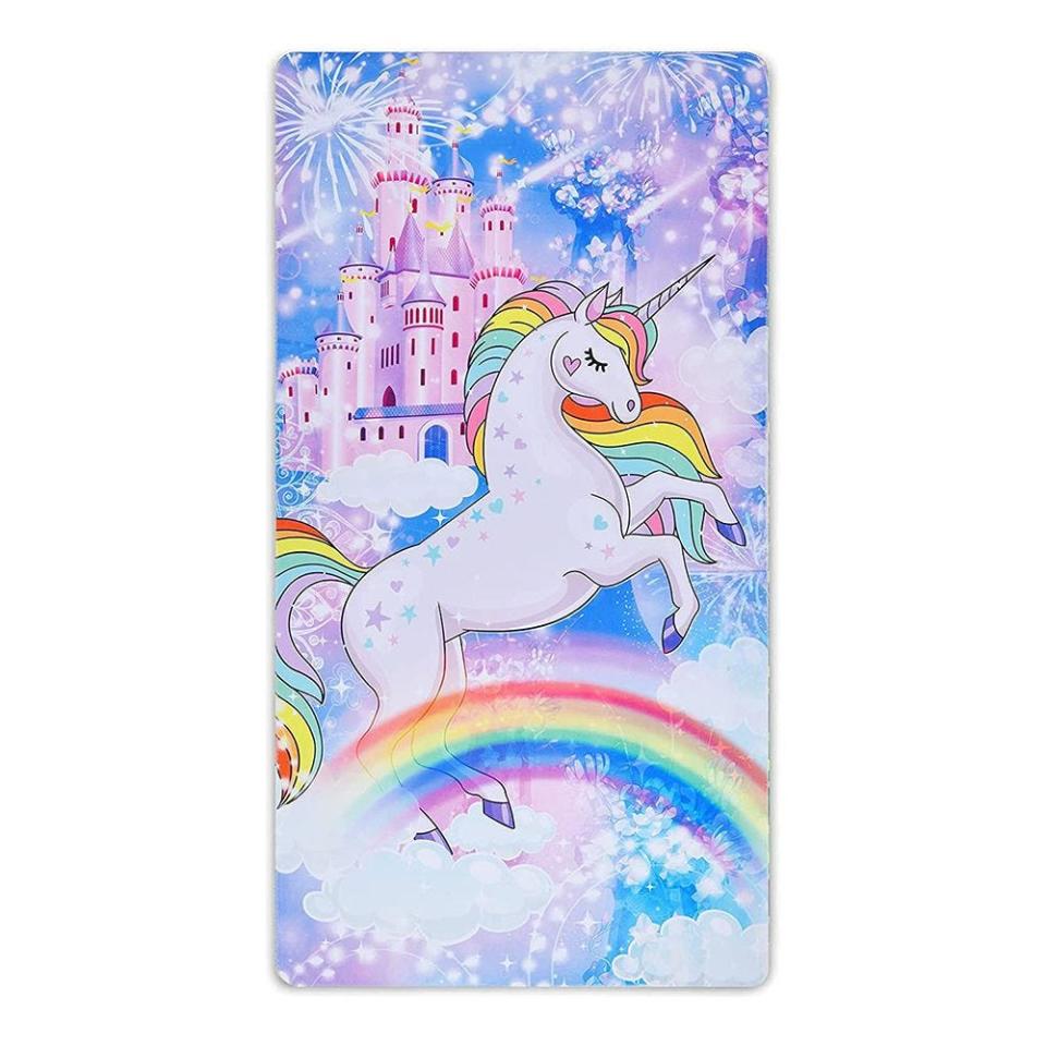 13) Microfiber Unicorn Beach Towel