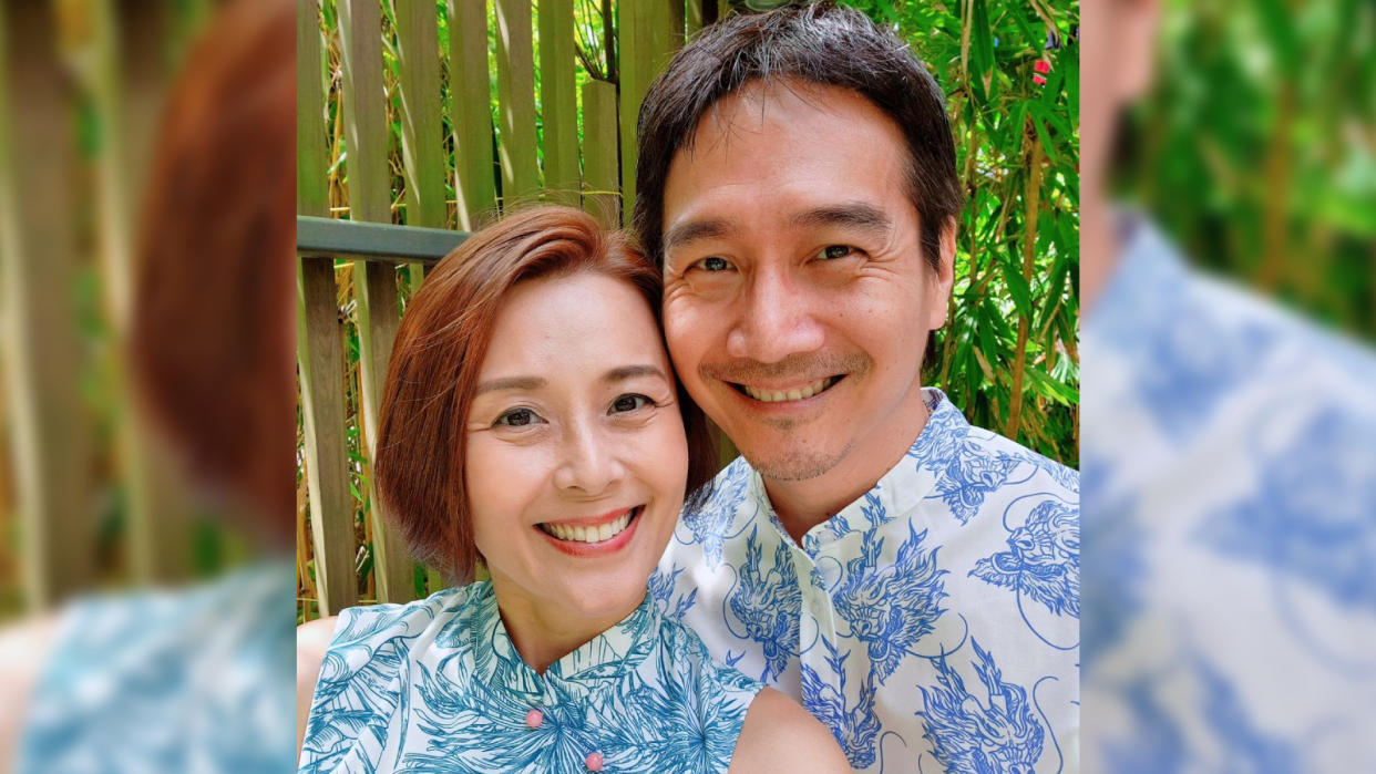 Local actress Priscelia Chan may not have kids but she doesn't feel a difference as she and husband Alan Tern (right) have a large extended family. PHOTO: Instagram/prisceliachan