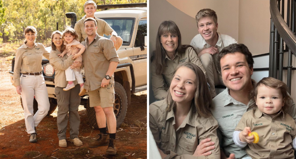 The Irwins: Terri, Bindi, Robert and Bindi's husband Chandler and their daughter Grace 