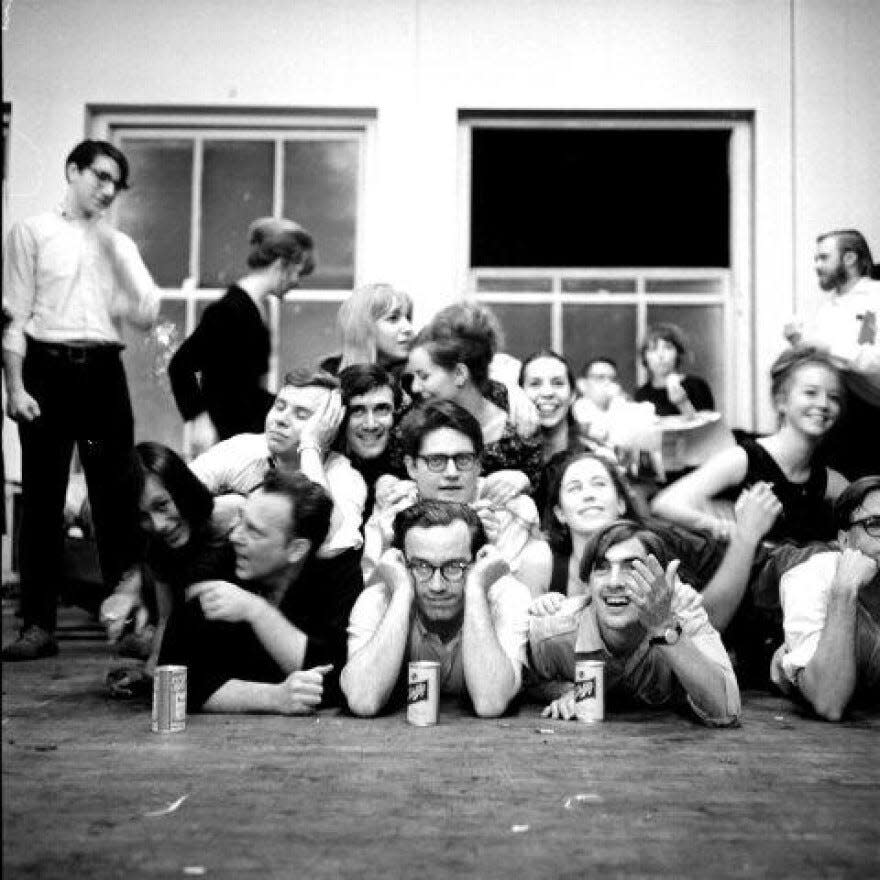 Organizers of the ONCE Festival in Ann Arbor are shown during a lighter moment in planning the event. Held in Ann Arbor, ONCE was unofficially sanctioned by the University of Michigan’s School of Music and the University Musical Society and helped launch similar modern music festivals and events during the 1960s and 1970s.