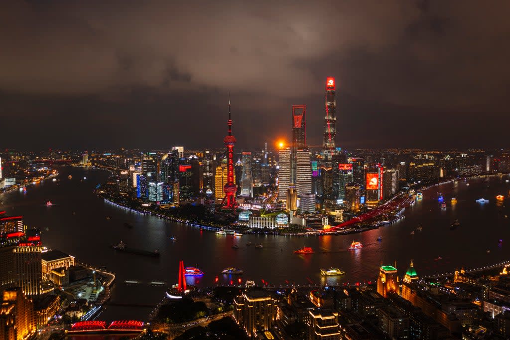 An aerial view of Shanghai at night (EPA-EFE)