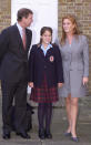 Princess Eugenie arrives with her parents, the Duke and Duchess of York, for her first day at St George's School in 2002. [Photo: PA]