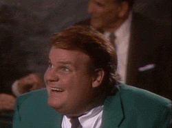 Chris Farley grimacing