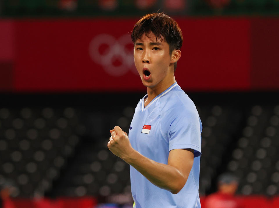 Singapore badminton player Loh Kean Yew during the 2020 Tokyo Olympics. 