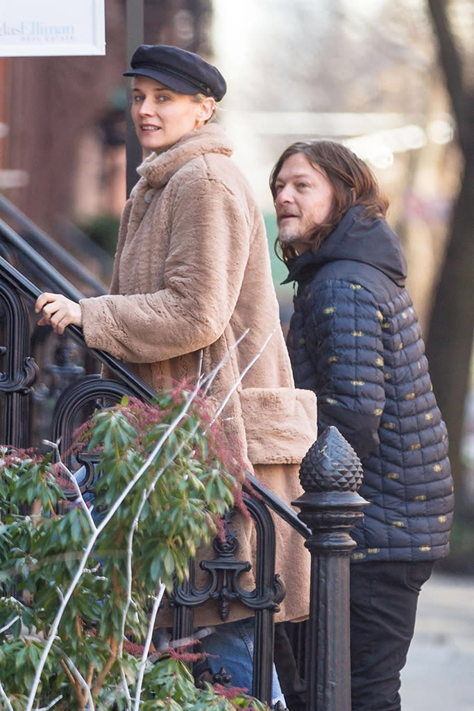 <p>It’s getting serious! The couple was spotted out bundled up and apartment hunting in the West Village in New York on Tuesday. Could they be looking to move in together soon? (Photo: BackGrid) </p>