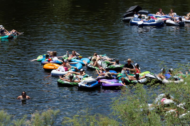 People go tubing on Salt River in Arizona