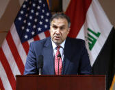 Iraq's Minister of Electricity Luay Al Khateeb speaks speaks during a press conference in Baghdad, Iraq December 11, 2018. Hadi Mizban/Pool via REUTERS