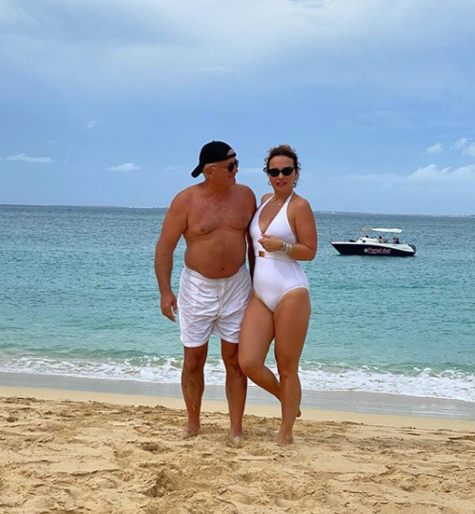 Vera Sahatçiu Ora with her husband, Besnik ‘Nick’ Sahatçiu Ora, on a beach in St. Barts.