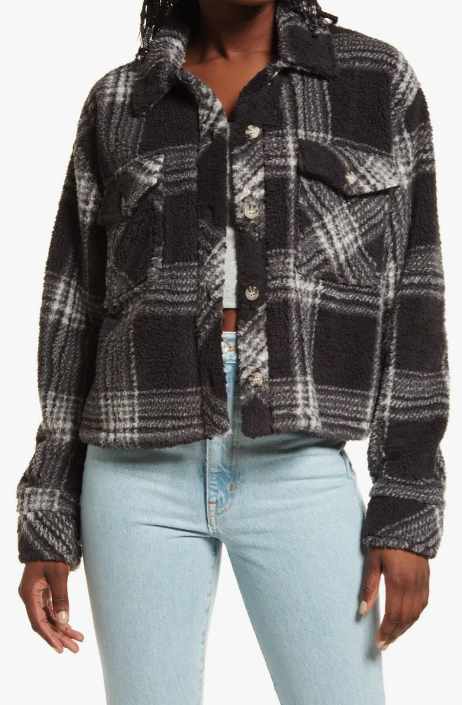 Thread & Supply Crop Fleece Shirt Jacket. Image via Nordstrom.