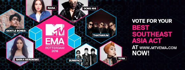 Yuna and Bunkface will be competing for the MTV EMAs' Best Southeast Asia act award.