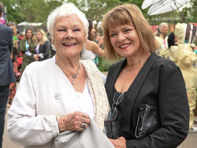 <p>Jeff Spicer/Getty</p> Judy Dench and Finty Williams attend the 2023 Chelsea Flower Show