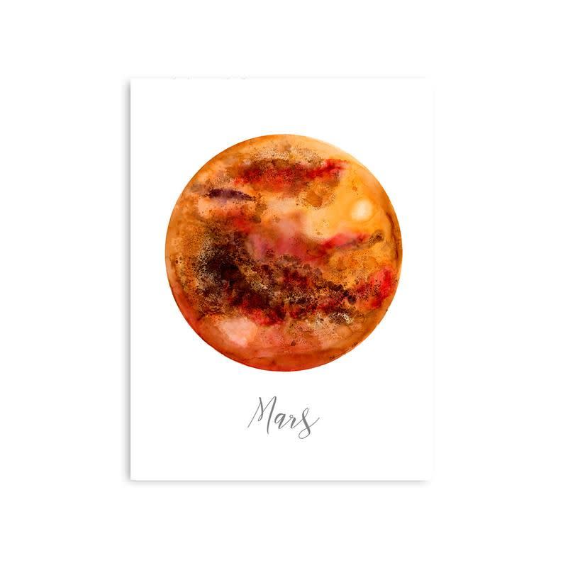 17) Mars Watercolor Art Print