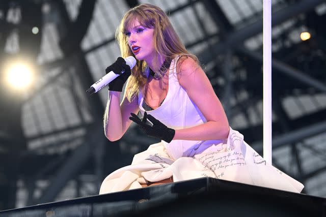 <p>Charles McQuillan/TAS24/Getty</p> Taylor Swift at Aviva Stadium on June 28 in Dublin, Ireland.