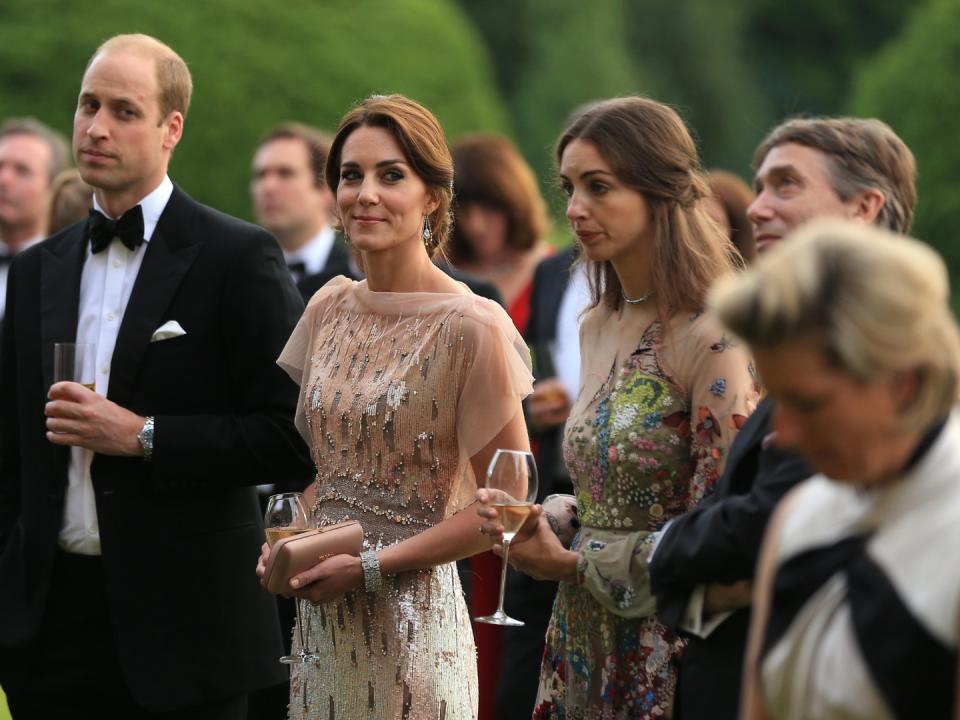 HRH Prince William and Catherine, Duchess of Cambridge and Rose Cholmondeley, the Marchioness of Cholmondeley, attend a gala dinner in support of East Anglia's Children's Hospices' nook appeal at Houghton Hall on June 22, 2016 in King's Lynn, England. (Photo by Stephen Pond/Getty Images)