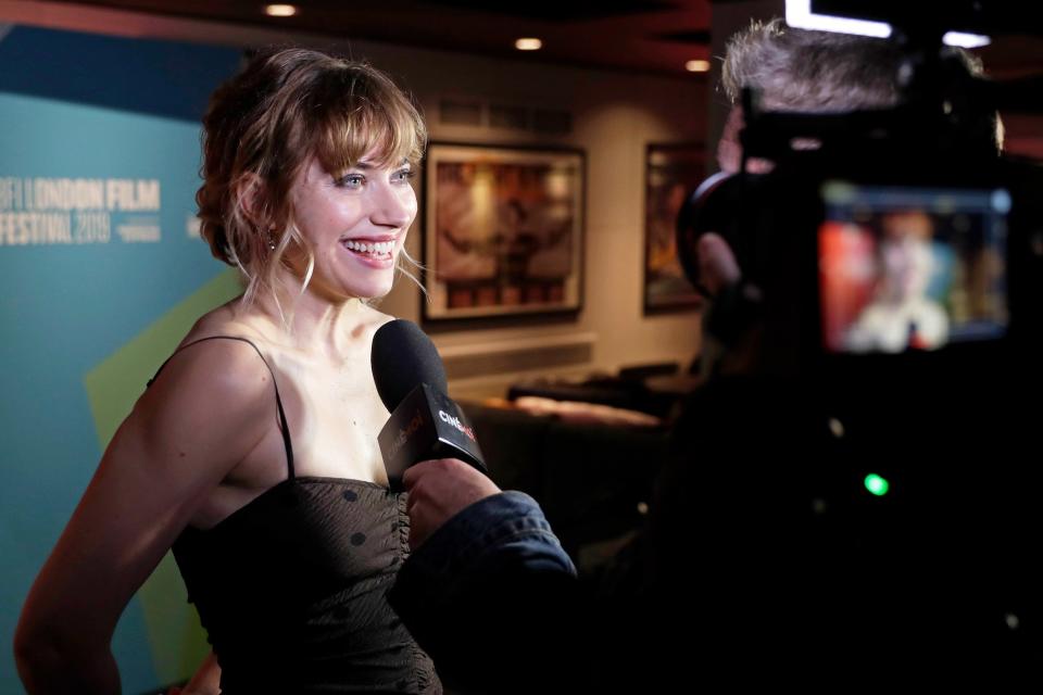 <em>Vivarium</em> star Imogen Poots smiles during an interview at the film’s European premiere at the 63rd BFI London Film Festival on Tuesday in London.