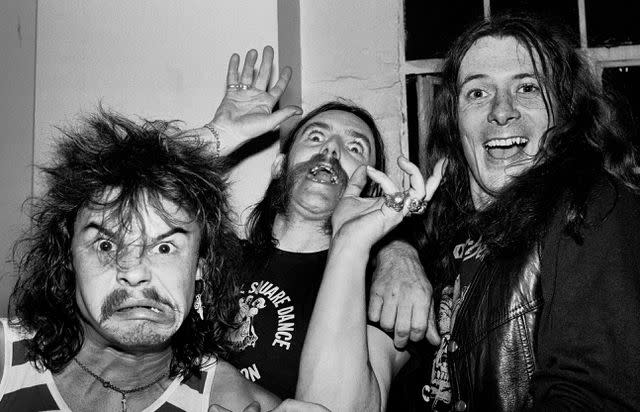 <p>Paul Natkin/Getty</p> Phil Taylor, Lemmy Kilmister and Eddie Clarke of Motörhead in 1981