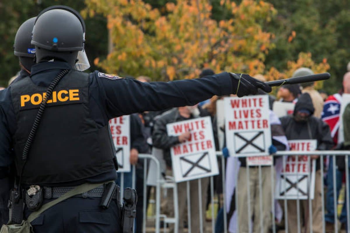 Tennessee police are seen during a White Lives Matter rally (Getty Images)