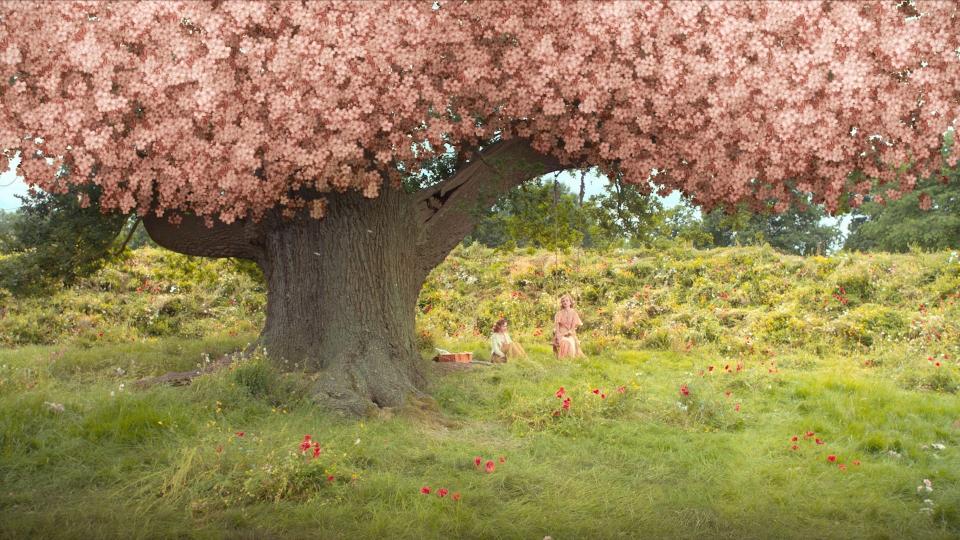 A flowering tree was the only garden set that was built instead of filmed on location.