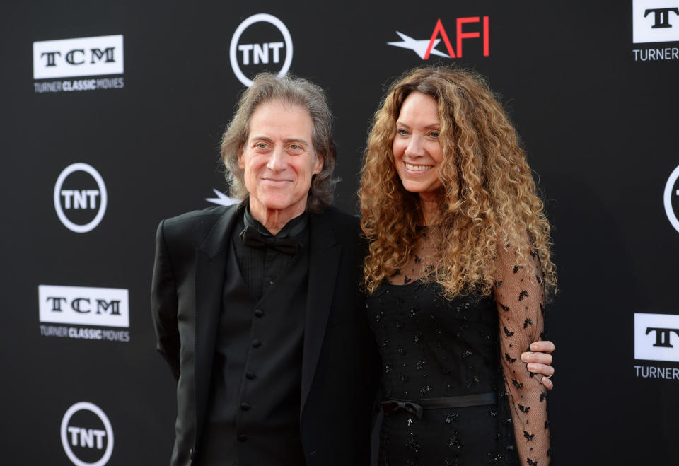 HOLLYWOOD, CA - JUNE 06: Actor/comedian Richard Lewis (L) and producer Joyce Lapinsky attend AFI's 41st Life Achievement Award Tribute to Mel Brooks at Dolby Theatre on June 6, 2013 in Hollywood, California. 23647_006_JK_0010.JPG  (Photo by Jason Kempin/Getty Images for AFI)