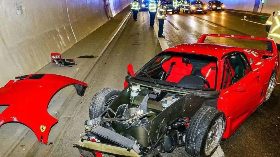 24 Year Old Dealership Employee Crashes $2.5 Million Ferrari F40 in Germany