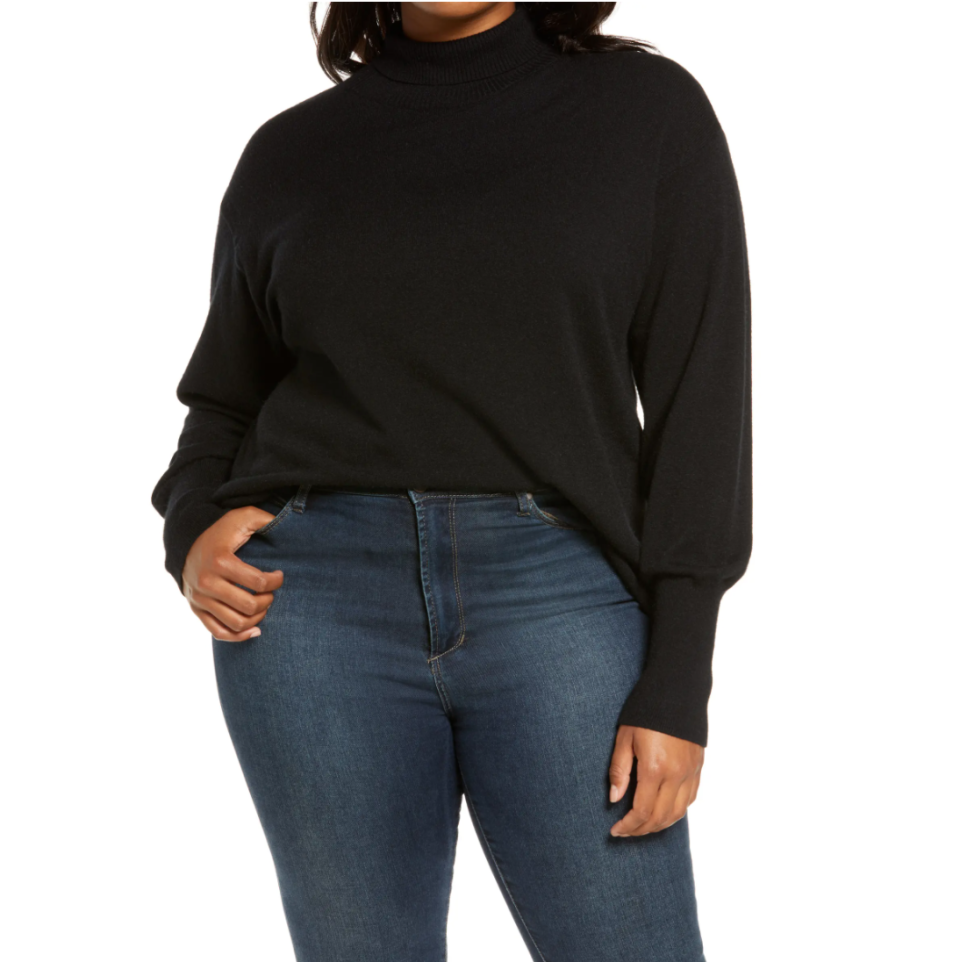 Leith Mock Neck Sweater in Black (Photo via Nordstrom)