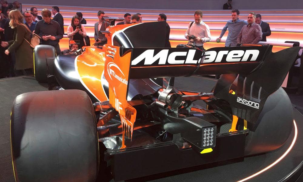 The 2017 McLaren, sporting the orange popularised by the team in F1 and Can-Am between 1968 and 1971