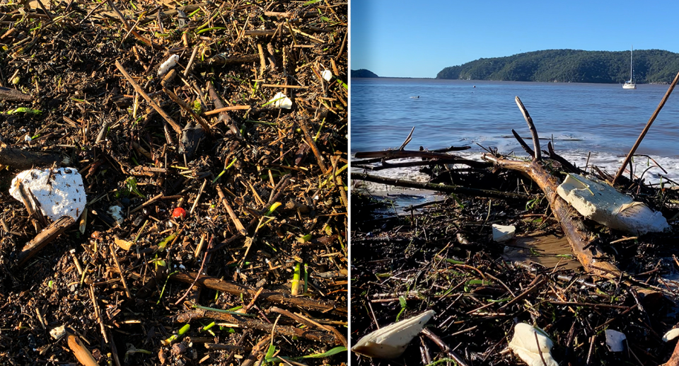 Microplastics will likely remain in the sand despite the eventual clean-up. Source: Michael Dahlstrom