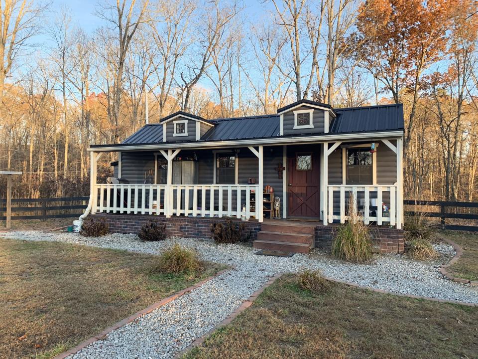 Keli and Ryan Brinks live in a tiny home on the same property as their teenage children who reside in separate quarters. (Photo: Courtesy of the Brinks family)