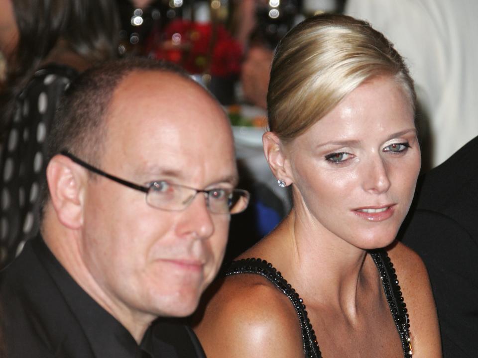 HSH Prince Albert II of Monaco and Charlene Wittstock pose before dinner for the 2007 Annual Fight Aids Monaco Gala in Monte-Carlo, Monaco