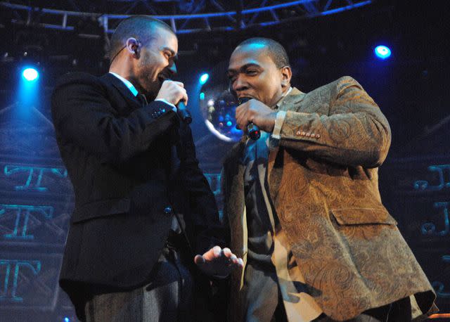 Jeff Kravitz/FilmMagic Timbaland and Justin Timberlake at the 2006 MTV European Music Awards