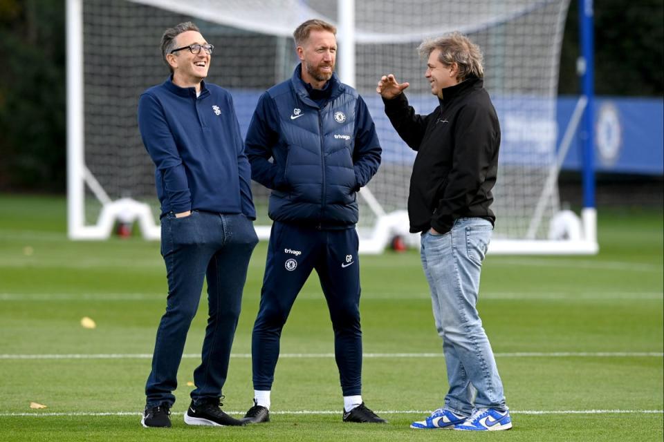 Support: Todd Boehly is sticking behind Graham Potter despite Chelsea’s poor run (Chelsea FC via Getty Images)