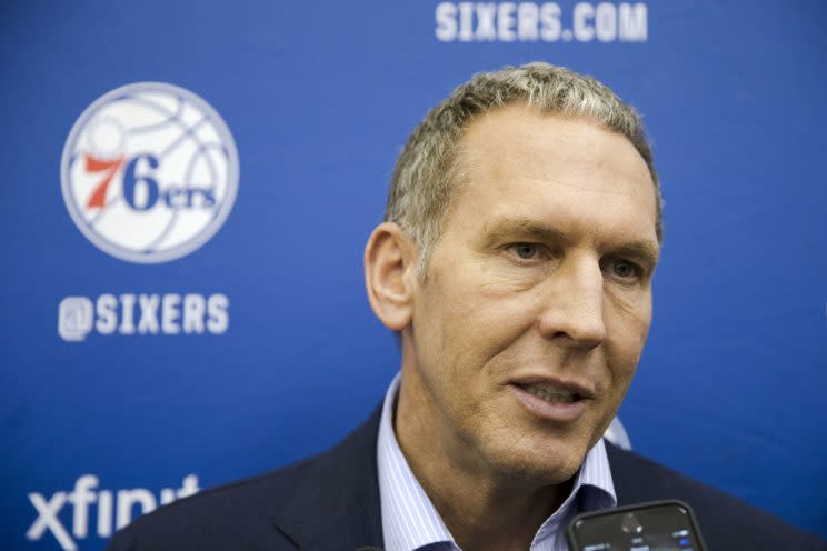 It will be Bryan Colangelo’s first trade deadline with the 76ers. (AP)