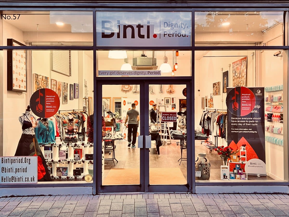 Binti International’s period charity shop opens in Surrey (Binti International)