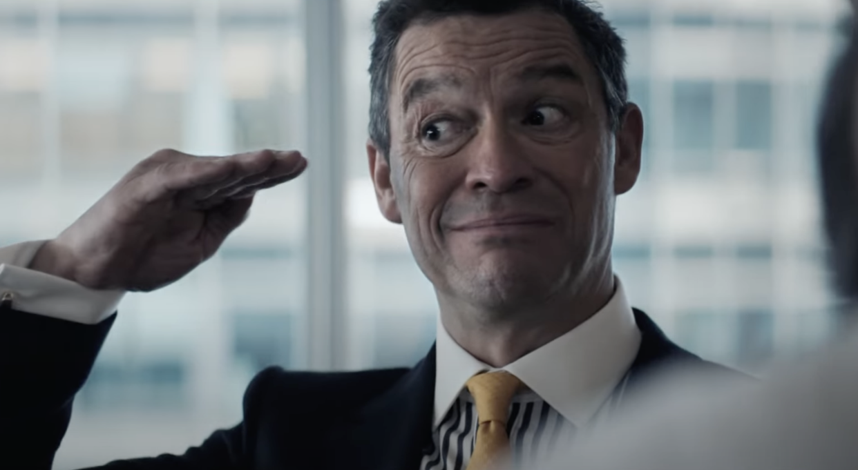 Dominic West plays a greedy bank manager in a series of Nationwide adverts. (Nationwide/YouTube)