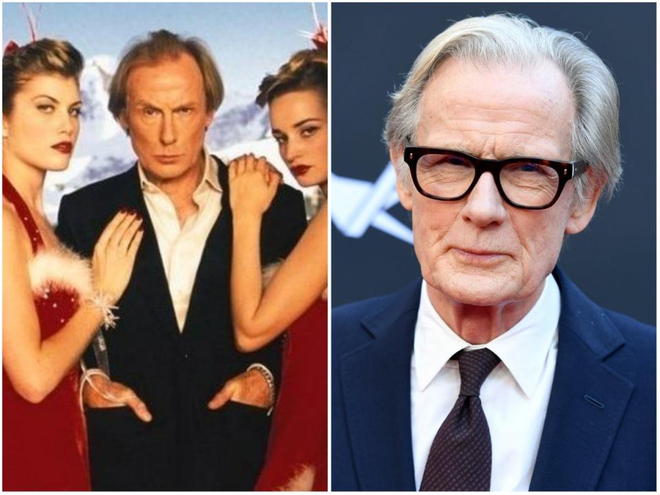 Bill Nighy in ‘Love Actually’ and in 2022 (Universal, Getty)