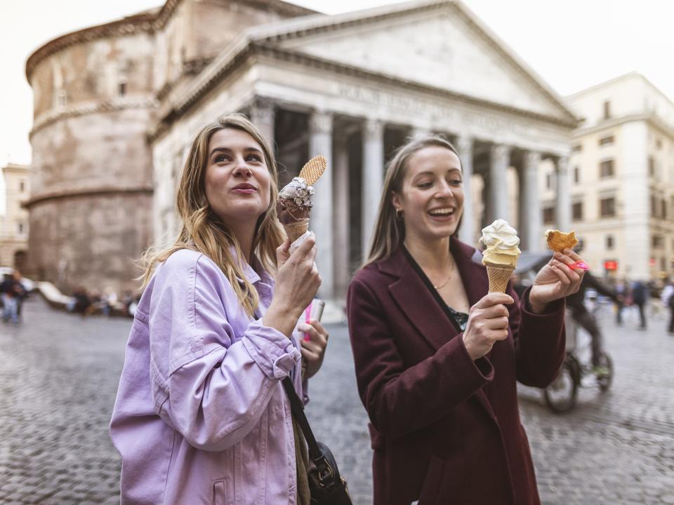 Women eating ice creams