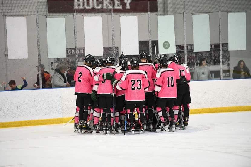 Jenison Hockey team held a Pink Out game in 2023. (Courtesy)