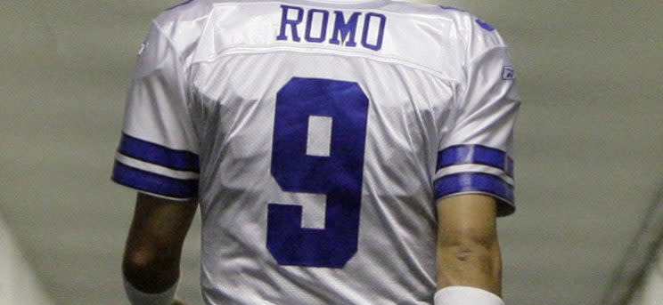 A man wants to wear his Tony Romo jersey at his double murder trial in Las Vegas. (AP)